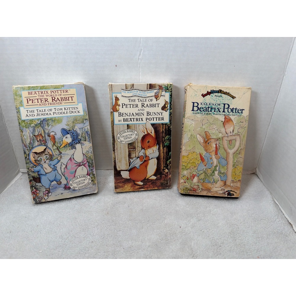 Beatrix Potter Peter Rabbit VHS Set 3 Tapes Childrens Animated Vintage Classics